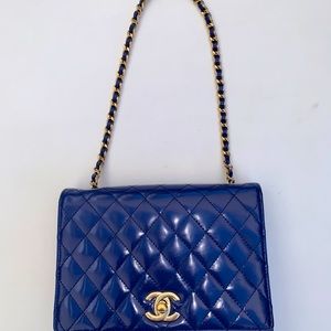 Chanel Patent Lthr Classic Mini Flap Cross Body